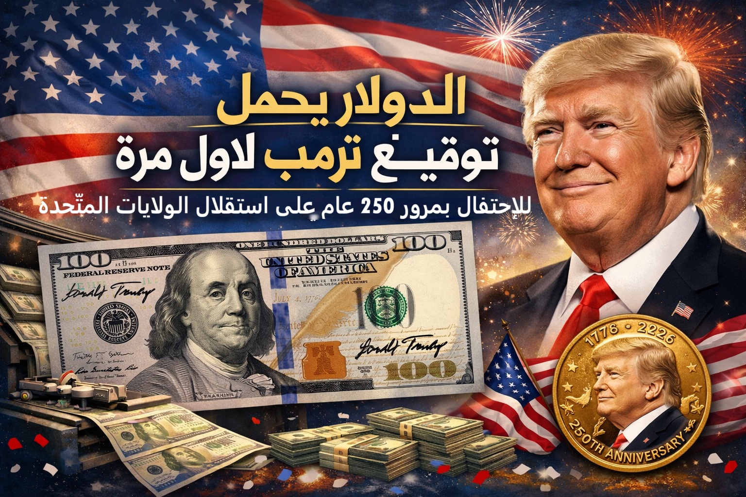 خطوة غير مسبوقة: توقيع ترمب على الدولار الأمريكي