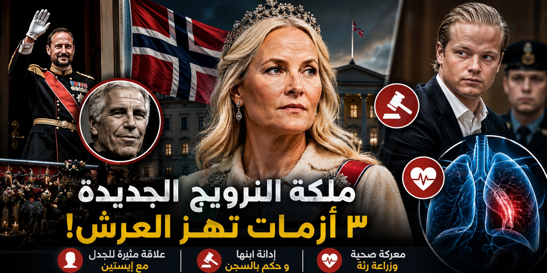 ٣ أزمات تلاحق ملكة النرويج الجديدة... من علاقة إبستين إلى إدانة ابنها ومعركة المرض